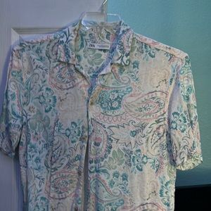 Zara floral button up